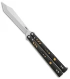 BRS Premium Replicant Balisong Butterfly Knife Black G-10/Gold Ti (4.5" SW)