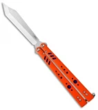BRS Premium Replicant Balisong Butterfly Knife Orange G-10/Purple Ti (4.5" SW)