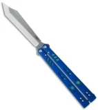 BRS Premium Replicant Balisong Butterfly Knife Blue G-10/Green Ti (4.5" SW)