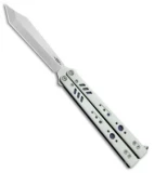 BRS Premium Replicant Balisong Butterfly Knife White G-10/Purple Ti (4.5" SW)