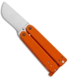 Nathan Dewey Custom Gremlin Mini Balisong Knife Orange G-10 (Satin 1.875")
