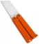 Nathan Dewey Custom Gremlin Balisong Wharncliffe Knife Orange G-10 (1.8" Convex)
