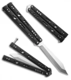 BRS Replicant Balisong Butterfly Knife Black G-10 (4.5" Stonewash)