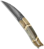 Corrie Schoeman Balisong Butterfly Knife Bronze & Mammoth Ivory (Damascus)
