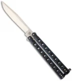 McAhron Custom Balisong Blue/Black G-10 Bowie Butterfly Knife (4.38" Satin)