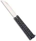 McAhron Custom Balisong Blue/Black G10 Wharncliffe Butterfly Knife (4.38" Satin)