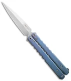 Protech FlyFather Balisong Butterfly Knife Blue Fade w/ Clip (Stonewash)
