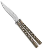 Biegler Bladeworks Custom Stinkfinger Balisong Knife Bronze Ti (4.4" Satin)