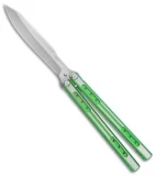 Heibel Knives Sapient Balisong Knife Green Ano Two-Tone (4.25" Beveled SW) #73