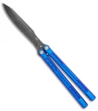 Heibel Knives Sapient Balisong Knife Blurple Ti (4.25" Beveled Black SW) #67