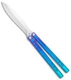 Heibel Knives Sapient Balisong Knife Gradient Blue Ano (4.25" Beveled Satin) #59