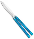 Heibel Knives Sapient Balisong Knife Blue Ano Ti (4.25" Beveled Satin) #55