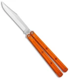 Squid Industries Krake Raken Bowie V2.5 Balisong Knife Orange (4.5" Satin)