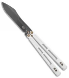 EOS Trident Balisong Butterfly Knife Stormtrooper White Ti (4.5" Black DLC)