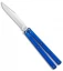 Squid Industries Krake Raken V2.5 Bowie Balisong Knife Blue (4.5" Satin)