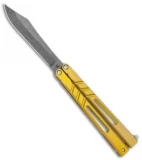 BRS Premium Channel Alpha Beast Balisong Butterfly Knife Gold Ti (4.5" Acid)CHAB
