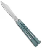 BRS Premium  Channel Alpha Beast Balisong Butterfly Knife Blue Ti (4.5") CHAB