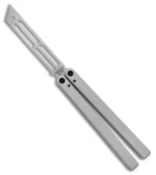 Squid Industries Triton Butterfly Balisong Trainer Silver (Stonewash Trainer)