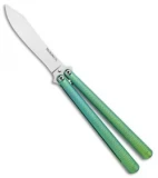 Eldon Talley Custom Talisong Flipper Balisong Knife Green (4.25" Scimitar)