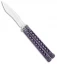 Biegler Bladeworks Custom Rockstyle Balisong Knife Purple Ti (4.5" Satin)