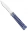 Biegler Bladeworks Custom Rockstyle Balisong Knife Blue/Purple Ti (4.5" Satin)
