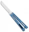VMX Vallotton/Maverick Custom Balisong Knife Blue Ti (4.25" Satin S35VN)