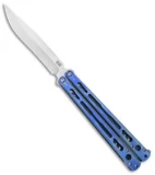 Hom Design Chimera Premium Balisong Knife Blue Ti/CF (4.75 Satin)