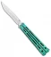 Hom Design Chimera Premium Balisong Knife Green Ti/CF (4.75 Satin)